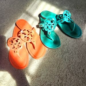 Two Pairs of Tory Burch Miller Sandals